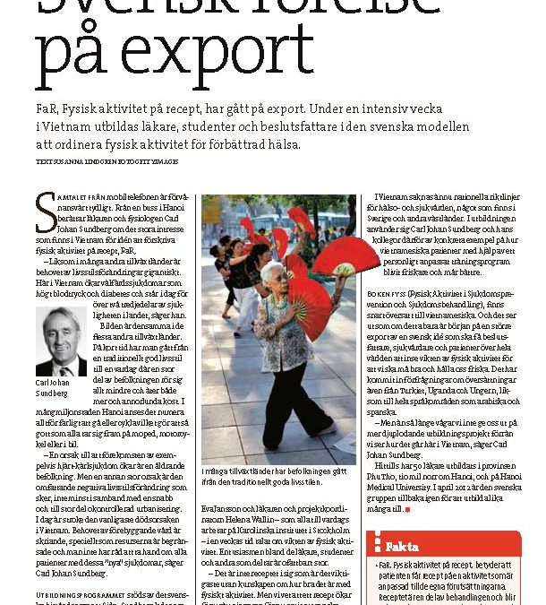 ”Svensk rörelse på export” artikel i Forskning och hälsa